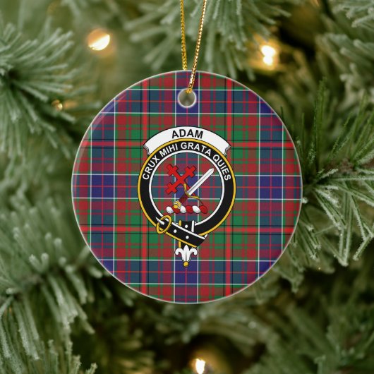 Schottischer Clan Adam Ancient Tartan und Wappen Keramik Ornament (Baum)
