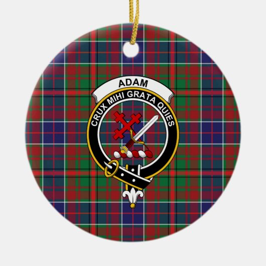 Schottischer Clan Adam Ancient Tartan und Wappen Keramik Ornament (Vorne)