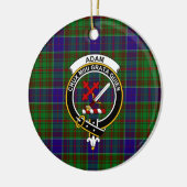 Schottischer Clan Adam Jagd Tartan und Wappen Keramik Ornament (Links)