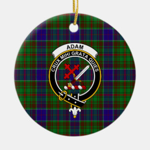 Schottischer Clan Adam Jagdtartan und Wappen Keramik Ornament