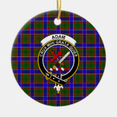 Schottischer Clan Adam Tartan und Wappen Keramik Ornament (Vorne)