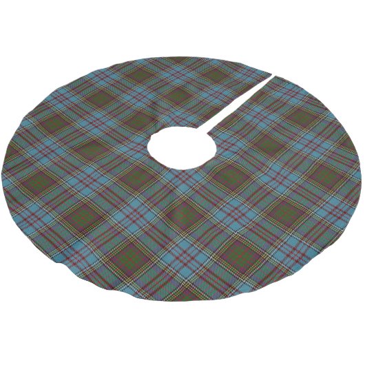 Schottischer Clan-AndersonTartan Polyester Weihnachtsbaumdecke (Schrägansicht)