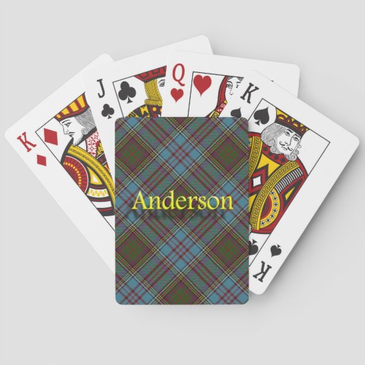 Schottischer Clan-AndersonTartan Spielkarten (Rückseite)