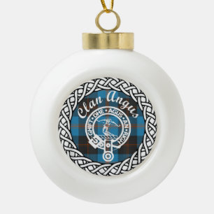 Schottischer Clan Angus Tartan und Wappen Keramik Kugel-Ornament