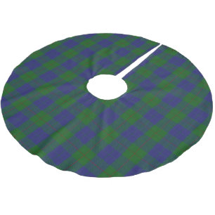 Schottischer Clan Barclay Grün Blau Hunting-Tartan Polyester Weihnachtsbaumdecke