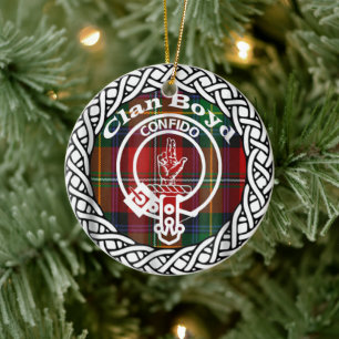 Schottischer Clan Boyd Tartan und Wappen Keramik Ornament