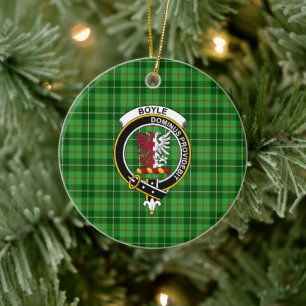 Schottischer Clan Boyle Tartan und Wappen Keramik Ornament
