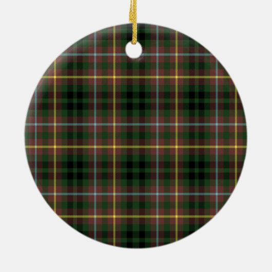 Schottischer Clan Buchanan Jagd Tartan und Wappen Keramik Ornament (Hinten)