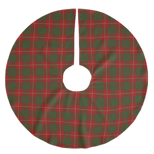 Schottischer Clan-Cameron roter grüner Tartan Polyester Weihnachtsbaumdecke (Vorderseite)