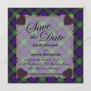 Schottischer Clan des Mackenzies Tartan - kariert Save The Date