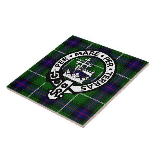 Schottischer Clan-DonaldTartan und -Wappen Fliese (Seite)