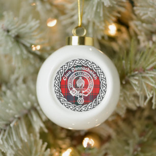Schottischer Clan Donnachaidh Tartan und Wappen Keramik Kugel-Ornament