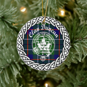 Schottischer Clan Duncan Tartan und Wappen Keramik Ornament