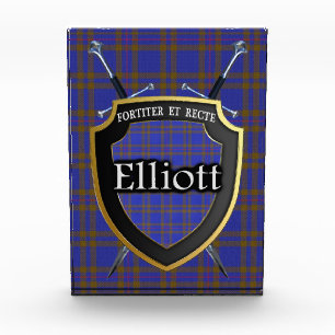Schottischer Clan-Elliott Eliot Tartan Fotoblock