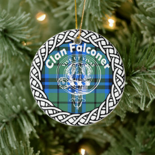 Schottischer Clan Falconer Tartan und Wappen Keramik Ornament