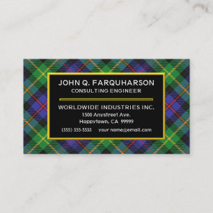 Schottischer Clan Farquharson Tartan kariert Visitenkarte