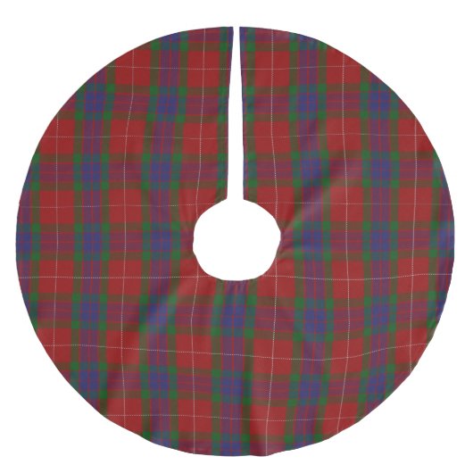 Schottischer Clan Fraser Tartan Polyester Weihnachtsbaumdecke (Vorderseite)
