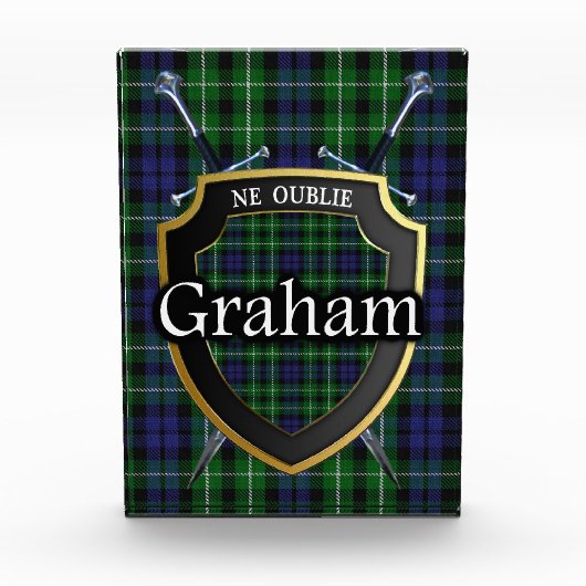Schottischer Clan-GrahamTartan Fotoblock (Vorderseite)