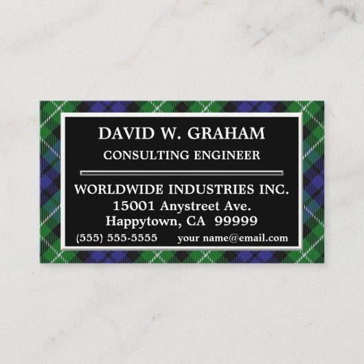 Schottischer Clan-GrahamTartan kariert Visitenkarte (Vorderseite)