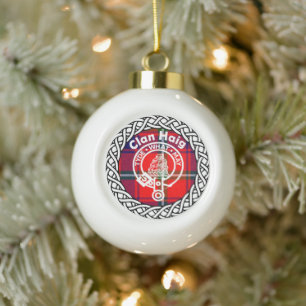 Schottischer Clan Haig Tartan und Wappen Keramik Kugel-Ornament