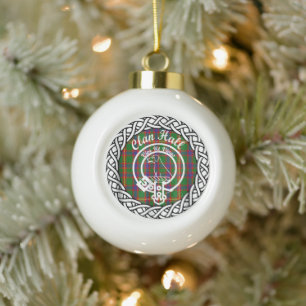 Schottischer Clan-Hall-Tartan und Wappen Keramik Kugel-Ornament