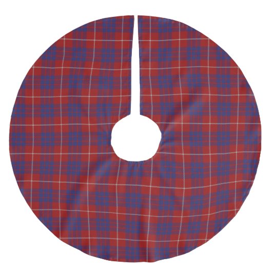 Schottischer Clan-HamiltonTartan Polyester Weihnachtsbaumdecke (Vorderseite)