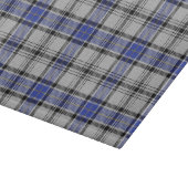Schottischer Clan Hannay blauer u. weißer Tartan Schneidebrett (Ecke)
