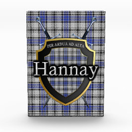 Schottischer Clan Hannay Tartan Fotoblock