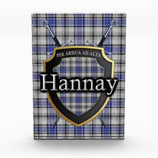 Schottischer Clan Hannay Tartan Fotoblock (Vorderseite)