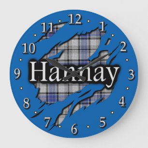 Schottischer Clan Hannay Tartan Große Wanduhr
