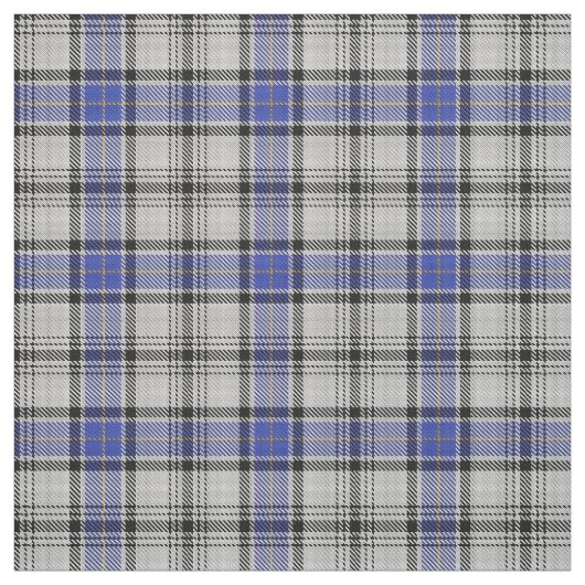 Schottischer Clan Hannay weißes blaues Stoff (Muster)