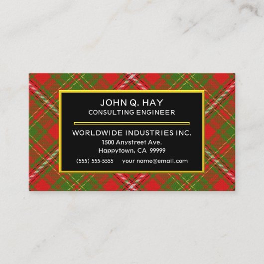 Schottischer Clan heuen den karierten Tartan Visitenkarte (Vorderseite)