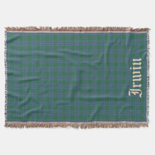 Schottischer Clan Irwin Tartan mit Namen 2 Decke (Vorderseite)