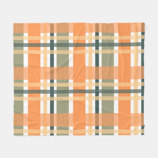 Schottischer Clan kariert orange-grüner Tartan Fleecedecke (Vorderseite (Horizontal))