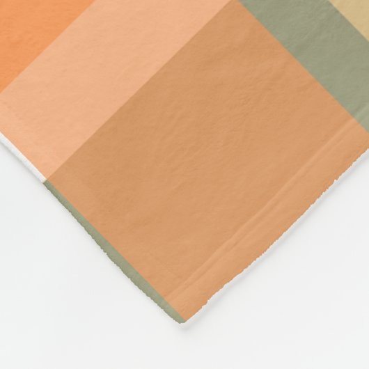 Schottischer Clan kariert orange-grüner Tartan Fleecedecke (Ecke)