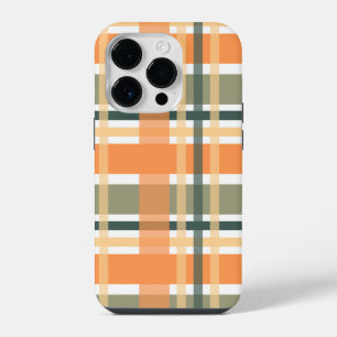 Schottischer Clan-Karo orange grün tartan kariert iPhone 14 Pro Hülle