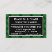 Schottischer Clan Kincaid Tartan kariert Visitenkarte (Vorderseite)