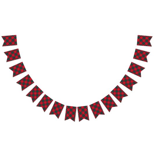 Schottischer Clan Lindsay roter und grüner Tartan Wimpelkette (Alle)