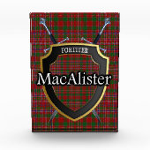 Schottischer Clan MacAlister Tartan Fotoblock (Vorderseite)