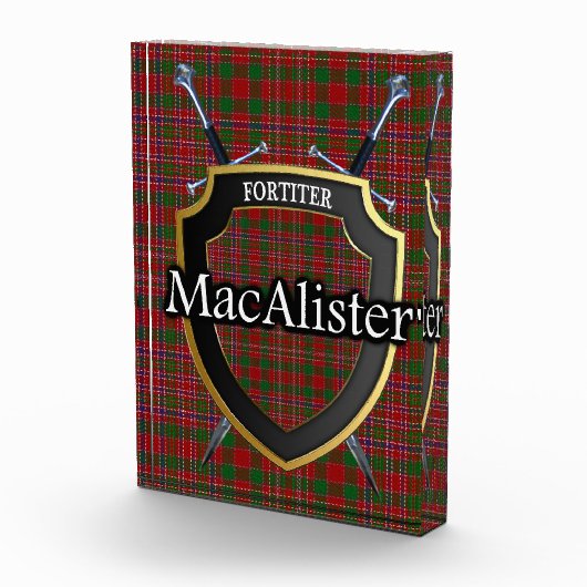 Schottischer Clan MacAlister Tartan Fotoblock (Rechts)
