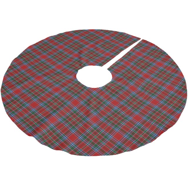 Schottischer Clan MacBean MacBain Tartan Polyester Weihnachtsbaumdecke (Schrägansicht)