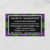 Schottischer Clan MacDonald Donald Tartan kariert Visitenkarte (Vorderseite)