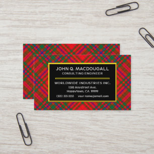 Schottischer Clan MacDougall Tartan kariert Visitenkarte
