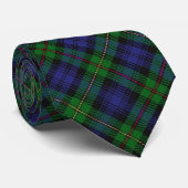 Schottischer Clan MacEwen Ewen grün-blauer Tartan Krawatte (Gerollt)
