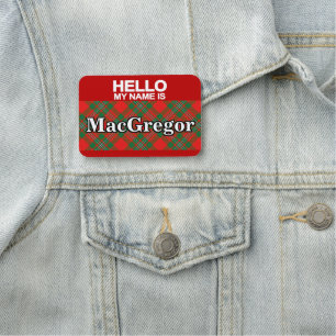 Schottischer Clan MacGregor Gregor Tartan kariert Namensschild