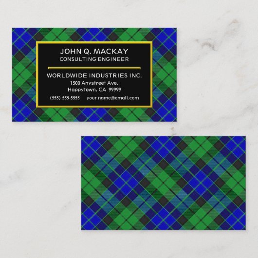 Schottischer Clan MacKay Tartan kariert Visitenkarte (Vorne/Hinten)