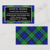 Schottischer Clan MacKay Tartan kariert Visitenkarte (Vorne/Hinten)