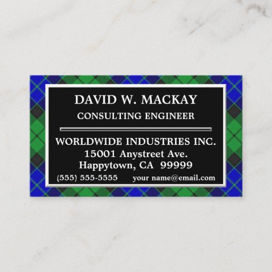 Schottischer Clan MacKay Tartan kariert Visitenkarte (Vorderseite)
