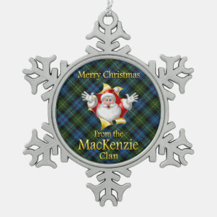 Schottischer Clan MacKenzie Weihnachtsbaumschmuck Schneeflocken Zinn-Ornament