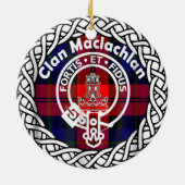 Schottischer Clan Maclachlan Tartan und Wappen Keramik Ornament (Hinten)